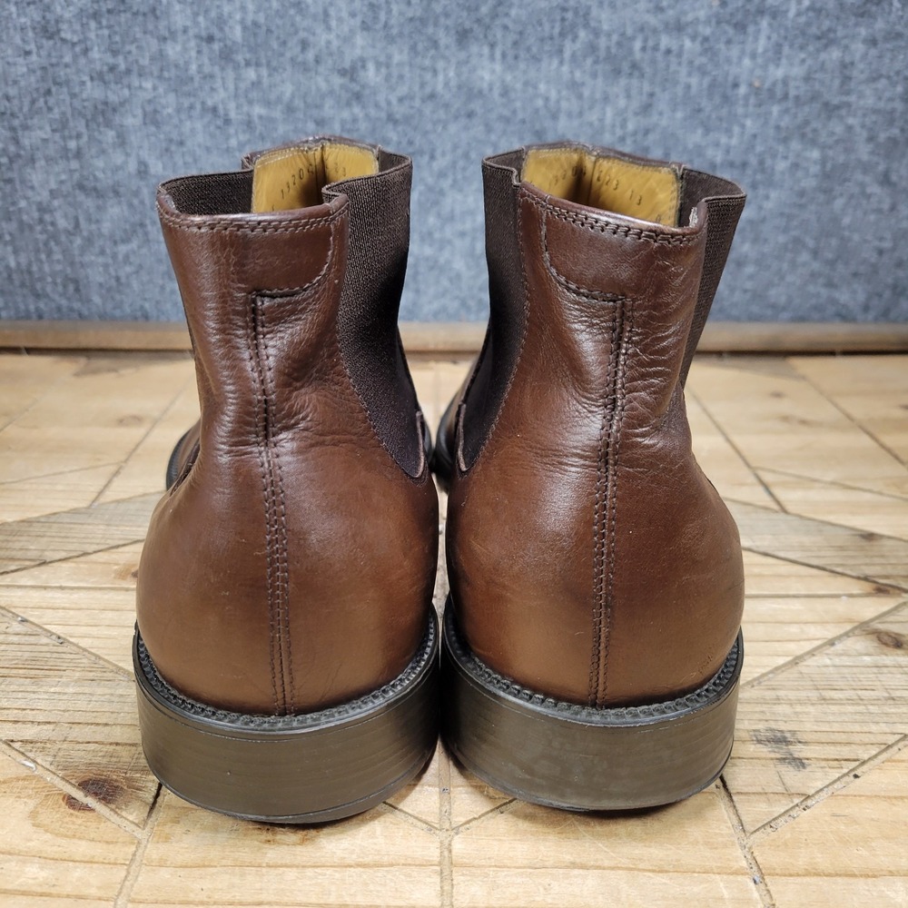 Salvatore Ferragamo Mens 13 D Brown Leather Chelsea‎ Boots Dress Shoes - Picture 9 of 15